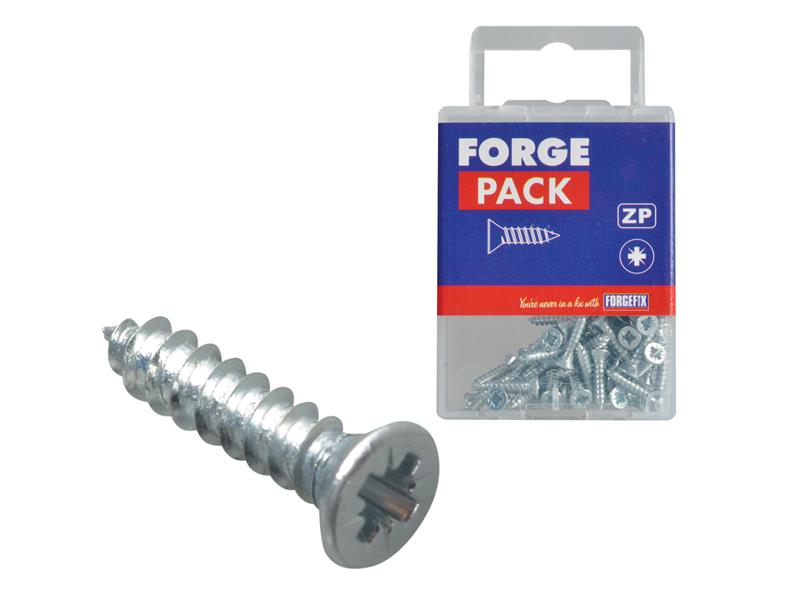 ForgeFix Self-Tapping Screw Pozi Compatible CSK ZP 1/2in x 4 ForgePack 60 FORFPSC124Z