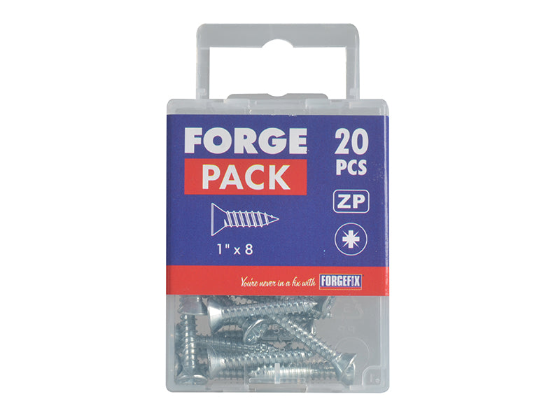ForgeFix Self-Tapping Screw Pozi Compatible CSK ZP 1in x 8 ForgePack 20 FORFPSC18Z