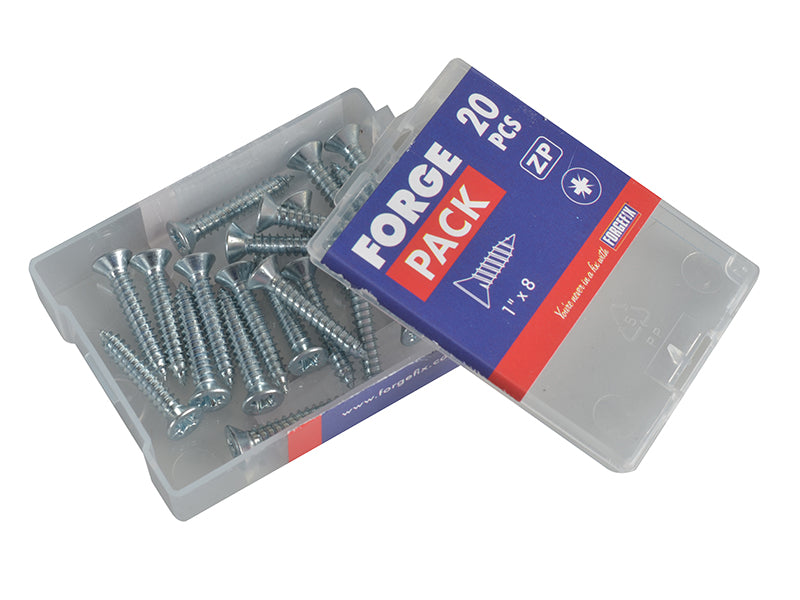 ForgeFix Self-Tapping Screw Pozi Compatible CSK ZP 1in x 8 ForgePack 20 FORFPSC18Z