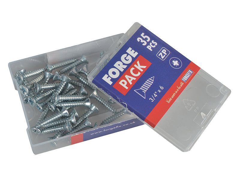ForgeFix Self-Tapping Screw Pozi Compatible CSK ZP 3/4in x 6 ForgePack 35 FORFPSC346Z