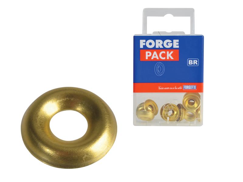 ForgeFix Screw Cup Washers Brass No.8 Forge Pack 20 FORFPSCW8B