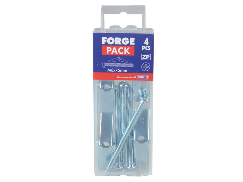 ForgeFix Plasterboard Spring Toggle ZP M6 x 75mm ForgePack 4 FORFPTOG675