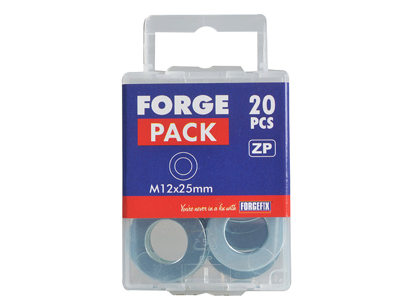 ForgeFix Flat Penny Washers ZP M12 x 25mm ForgePack 20 FORFPWAS1225