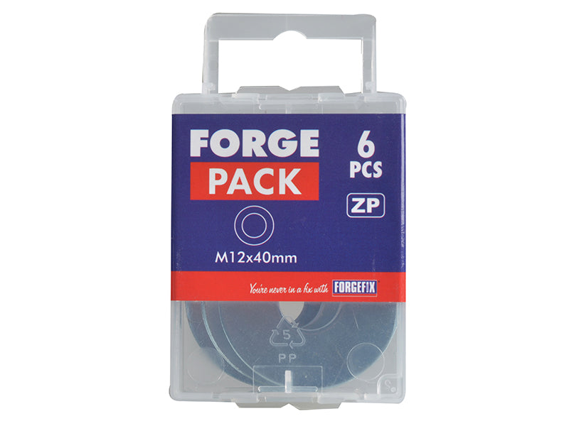 ForgeFix Flat Repair Washers ZP M12 x 40mm ForgePack 6 FORFPWAS1240