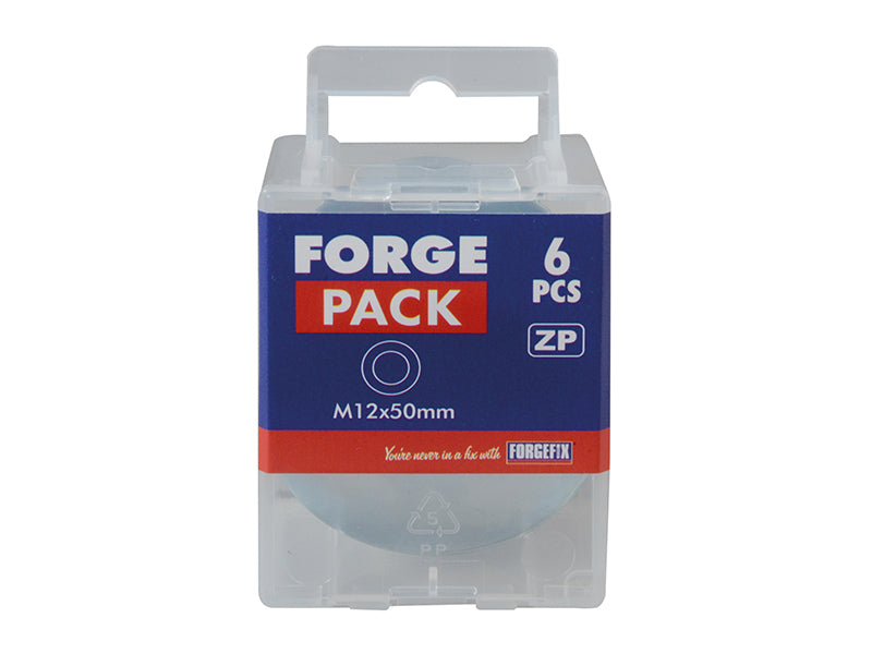ForgeFix Flat Mudguard Washers ZP M12 x 50mm ForgePack 6 FORFPWAS1250