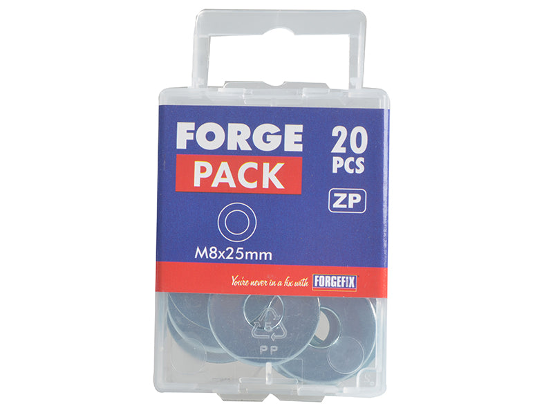 ForgeFix Flat Washers ZP M8 x 25mm ForgePack 20 FORFPWAS825