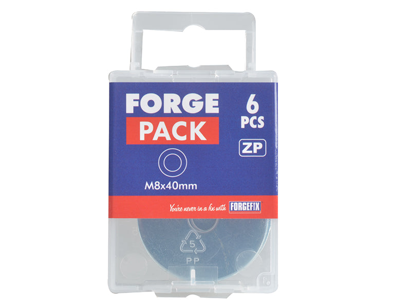 ForgeFix Flat Repair Washers ZP M8 x 40mm ForgePack 6 FORFPWAS840