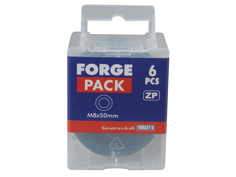 ForgeFix Flat Mudguard Washers ZP M8 x 50mm ForgePack 6 FORFPWAS850