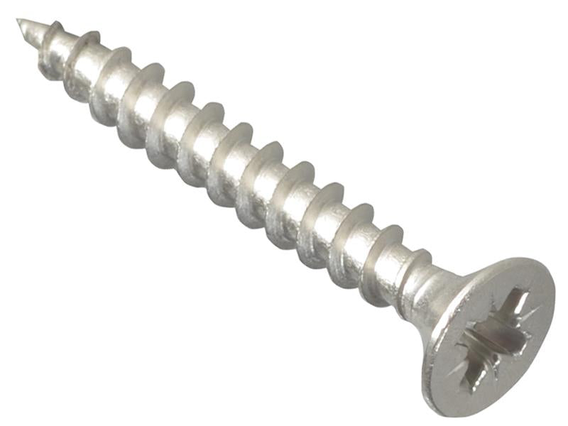 ForgeFix Multi-Purpose Pozi Compatible Screw CSK ST S/Steel 4.0 x 30mm Box 200 FORPOZI430S