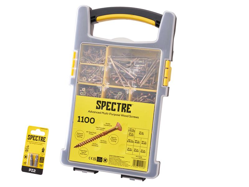 ForgeFix Advanced Wood Screw Set 1100 Piece Mixed Length FORSPE1100Y