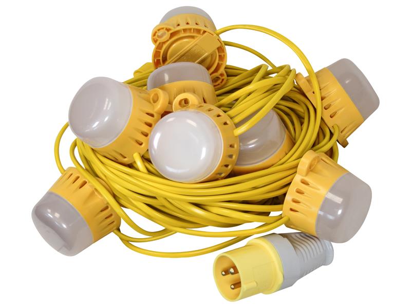 Faithfull Festoon Lights 10 LED Bulbs 110V 22m Power Plus FPPSLFESTL22
