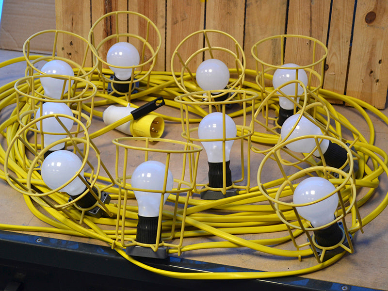 Faithfull Power Plus Festoon Lights 10 ES Bulbs 110V 22m FPPSLFESTOON