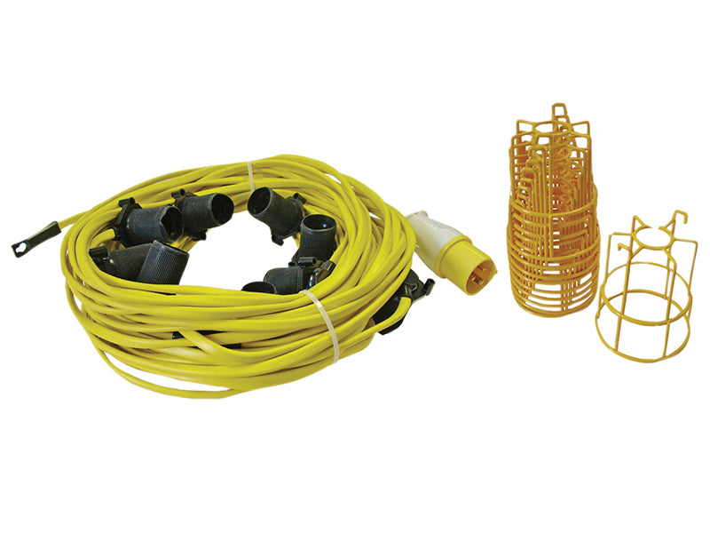 Faithfull Power Plus Festoon Lights 10 ES Bulbs 110V 22m FPPSLFESTOON
