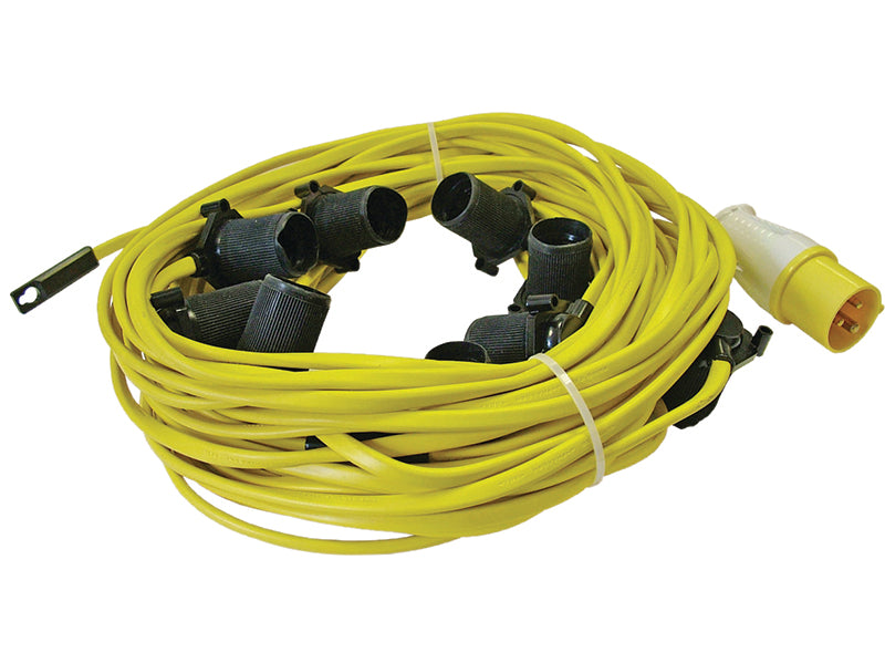 Faithfull Power Plus Festoon Lights 10 ES Bulbs 110V 22m FPPSLFESTOON