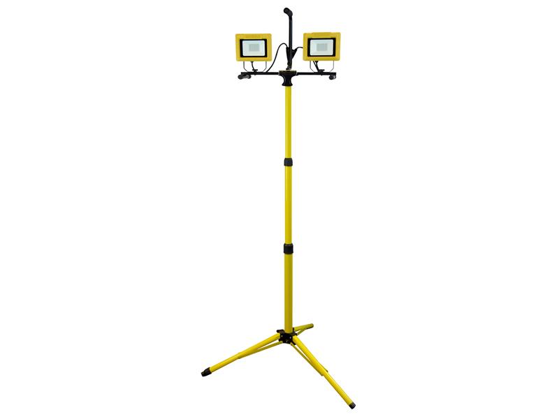 Faithfull Power Plus SMD LED Twin Tripod Site Light 60W 2 x 2700 Lumens 240V FPPSLLED60V