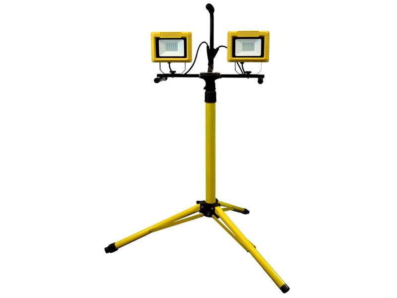 Faithfull Power Plus SMD LED Twin Tripod Site Light 60W 2 x 2700 Lumens 240V FPPSLLED60V