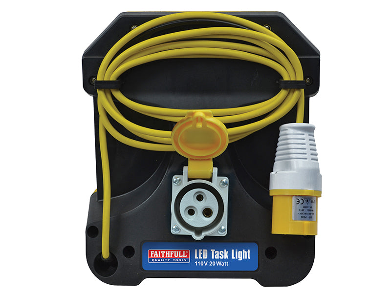 Faithfull Power Plus SMD LED Task Light with Power Take Off 20W 110V FPPSLTL20L