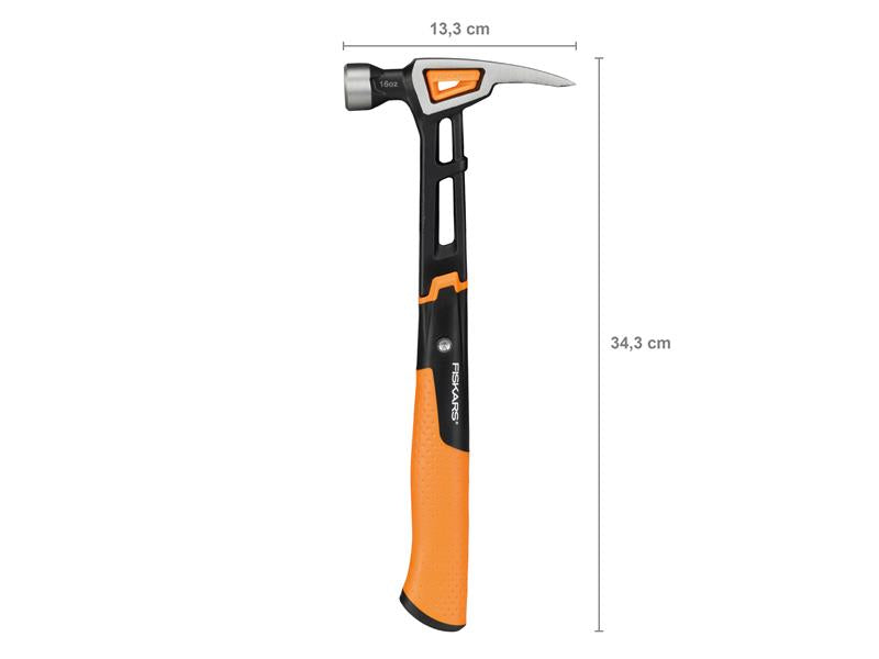 Fiskars IsoCore Finishing Nail Hammer 450g 16oz Soft Grip FSK1020213