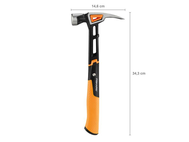 Fiskars IsoCore General Use Nail Hammer 570g 20oz SoftGrip Handle FSK1020214