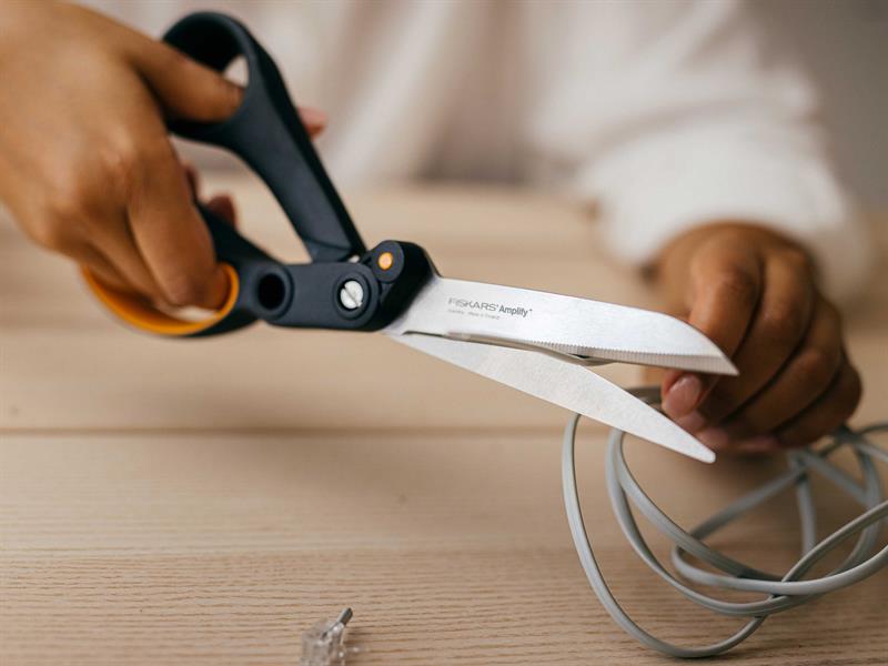 Fiskars Amplify Scissors 24cm Stainless Steel Blade Soft Grip Handle FSK1020223