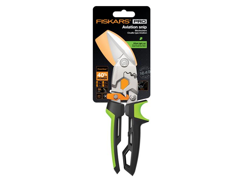 Fiskars Steel Cutting Aviation Snip Offset Right Cut 250mm 10in FSK1027210