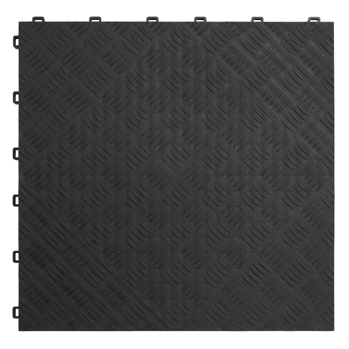 Sealey Polypropylene Floor Tile 400 x 400mm - Black Treadplate - Pack of 9 FT3B