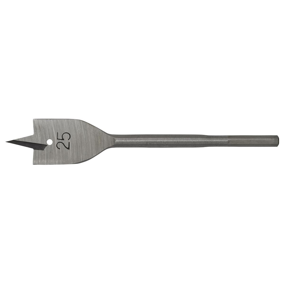 Sealey Flat Wood Bit 25mm x 152mm With Hex Shank & Plastic Wallet FWB25