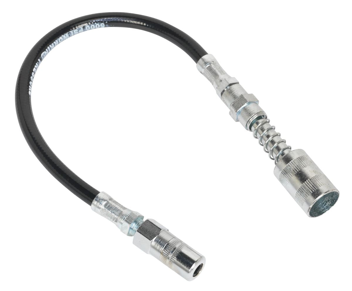 Sealey Rubber Delivery Hose with 4-Jaw Connector Flexible 300mm Quick Release Coupling GGSF300