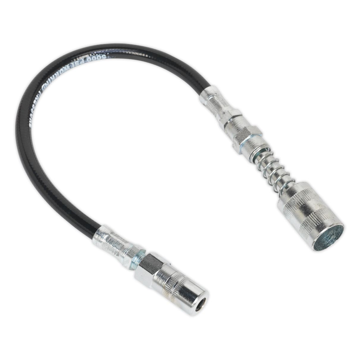 Sealey Rubber Delivery Hose with 4-Jaw Connector Flexible 300mm Quick Release Coupling GGSF300