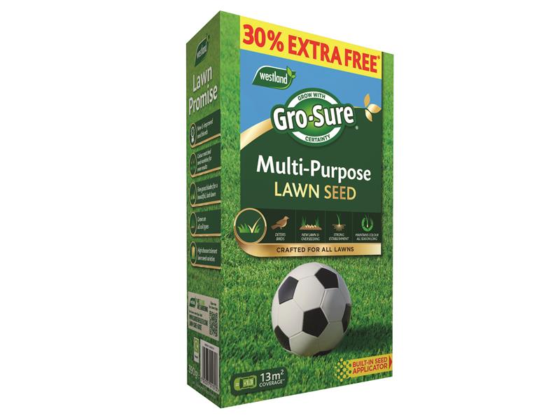 Gro-Sure Multi-Purpose Lawn Seed 10m² + 30% Free Inc Bird Deterrent GRO20500301