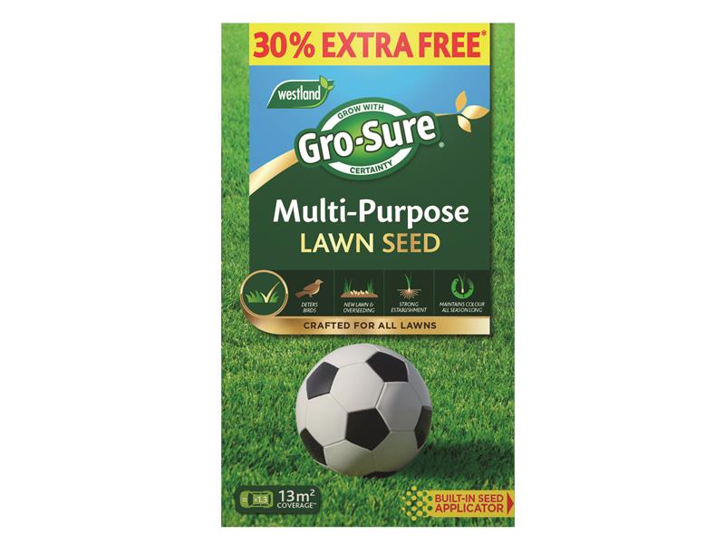 Gro-Sure Multi-Purpose Lawn Seed 10m² + 30% Free Inc Bird Deterrent GRO20500301