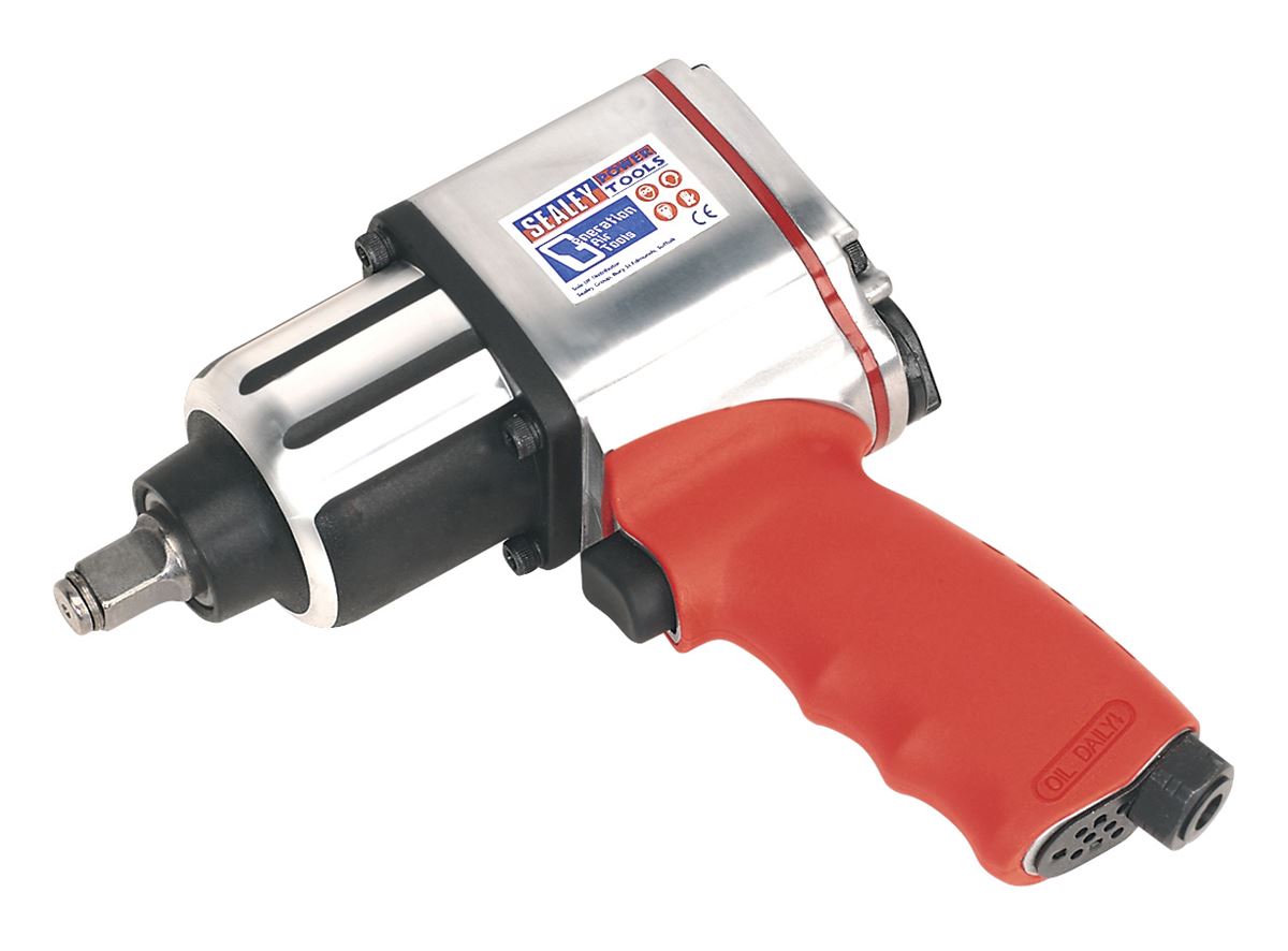 Sealey Air Impact Wrench 1/2"Sq Drive Twin Hammer 500lb.ft 680Nm GSA02