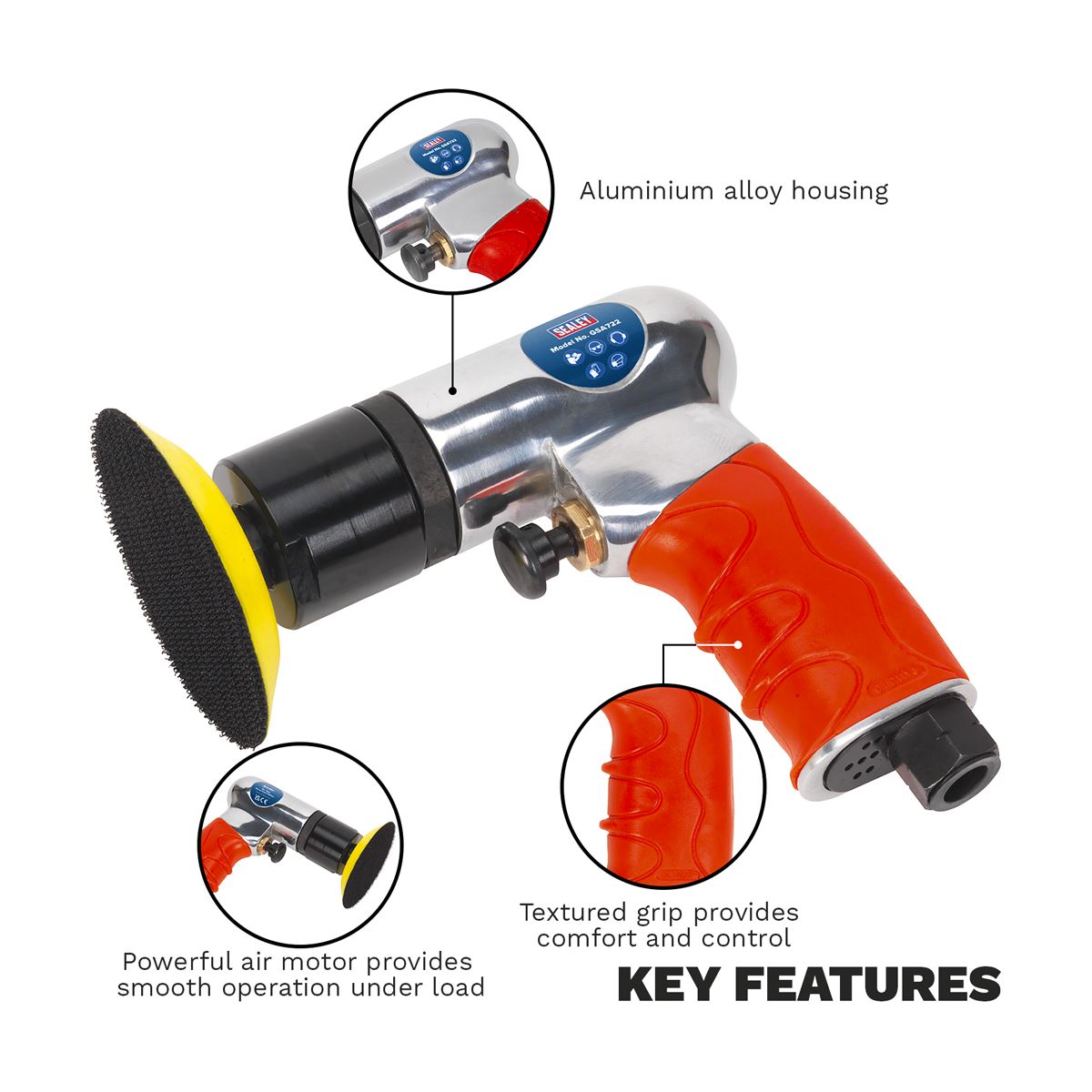 Sealey Air Polisher �75mm GSA722