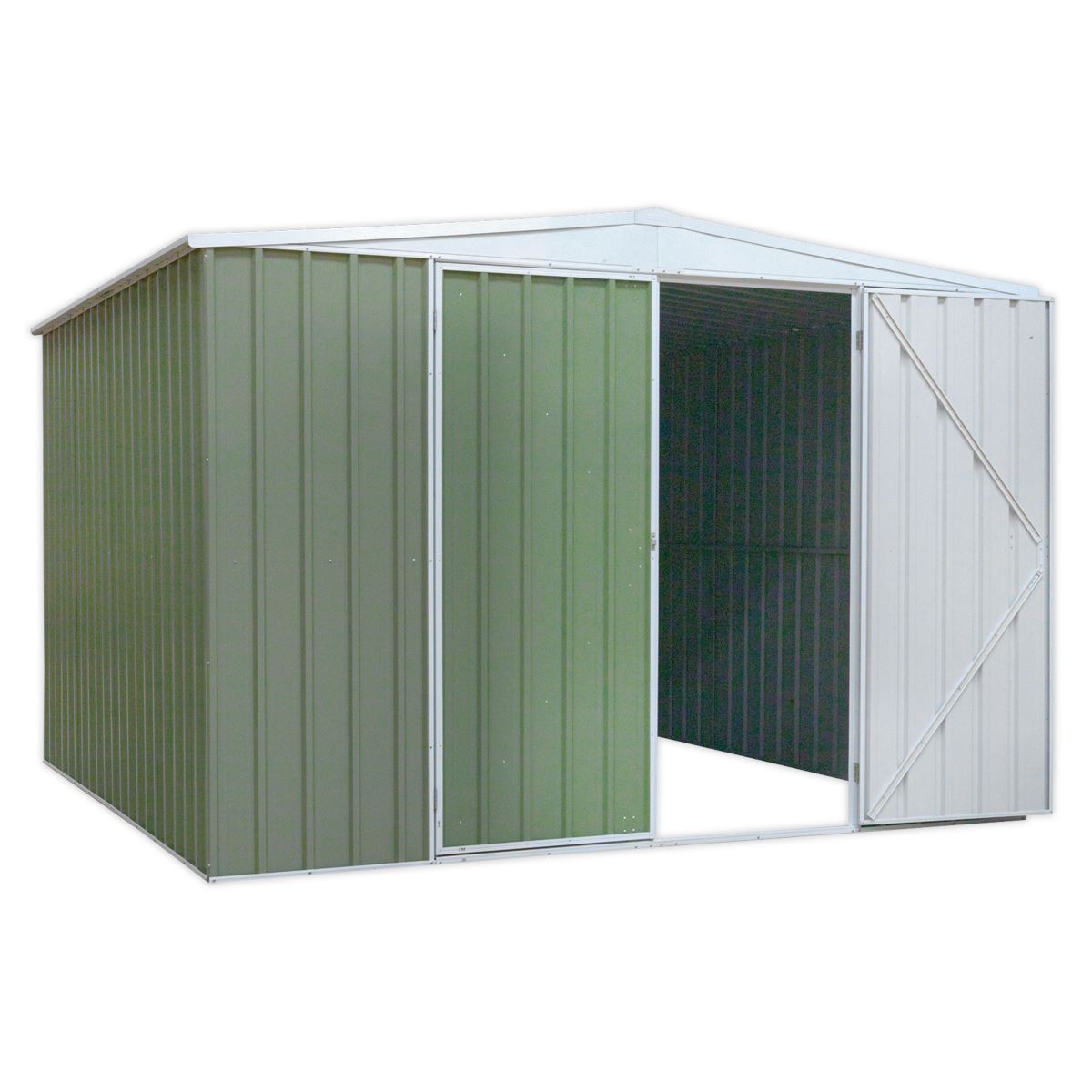 Sealey GSS3030G Galvanized Steel Shed Green 3000 x 3000 x 2000mm