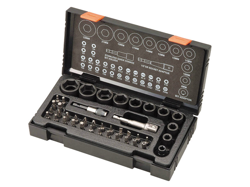 HiKOKI Metric 1/2in Drive Impact Hex Socket & Bit Set 41 Piece HIK752500