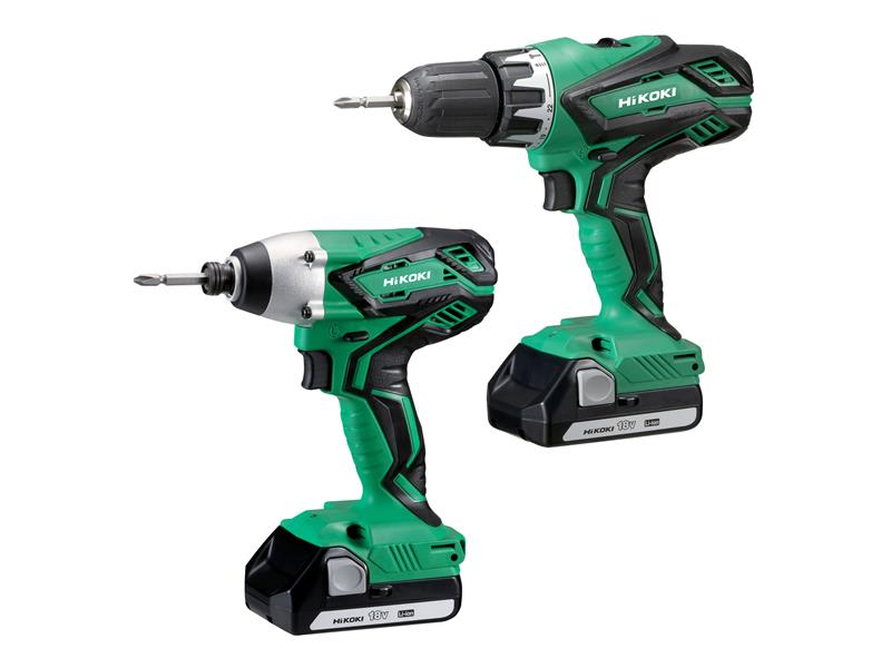HiKOKI Twin Pack Combi Drill And Impact Driver 18V 2 x 1.5Ah Li-ion KC18DGLJAZ