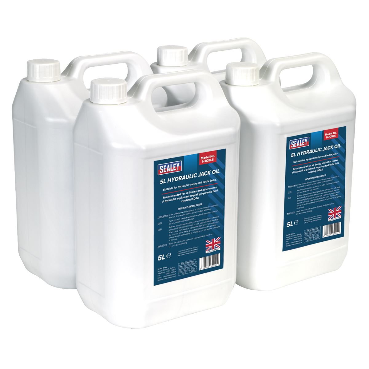 Sealey Hydraulic Jack Oil 5L - Pack of 4 HJO/5L