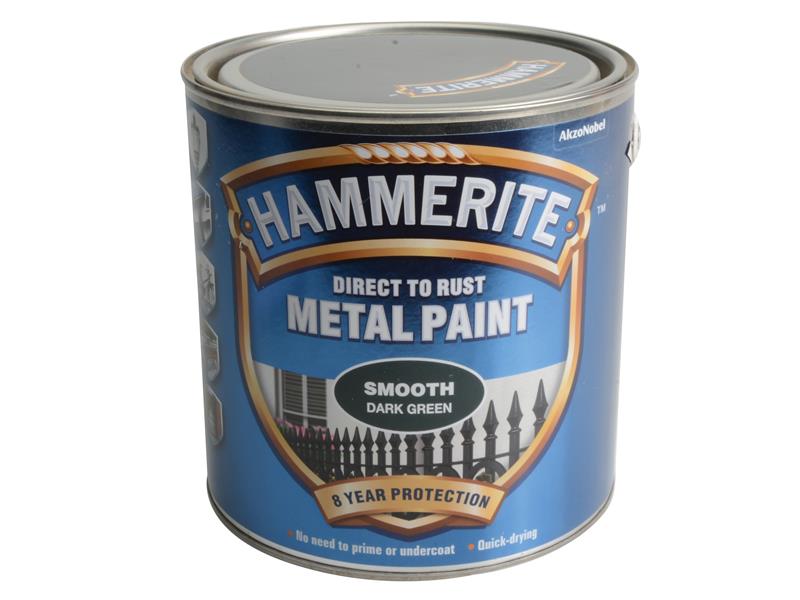 Hammerite Direct to Rust Smooth Finish Metal Paint Dark Green 2.5 Litre HMMSFDG25L