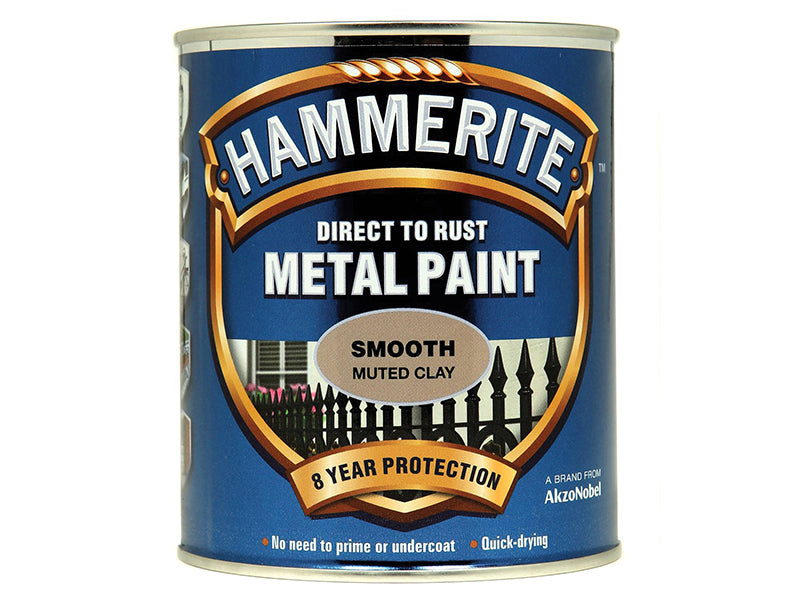 Hammerite Direct to Rust Smooth Finish Metal Paint Muted Clay 750ml HMMSFMC750