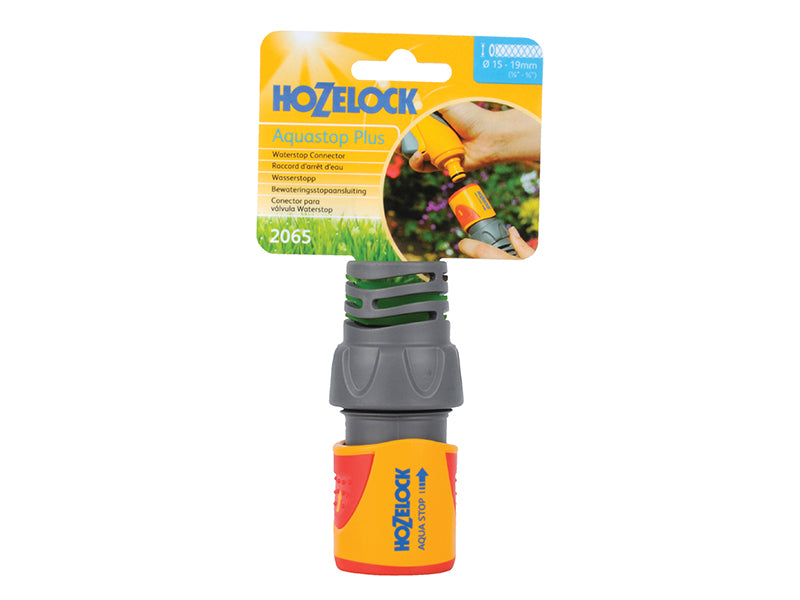Hozelock 2065 AquaStop Plus Hose Connector for 19mm (3/4in) Hose HOZ2065