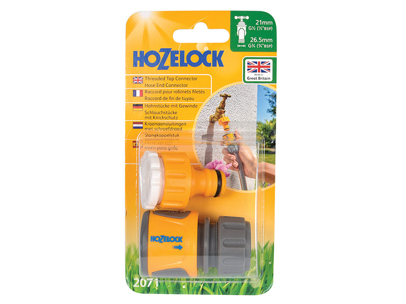 Hozelock 2071 Threaded Tap & Soft Touch Hose End Connector Set HOZ2071