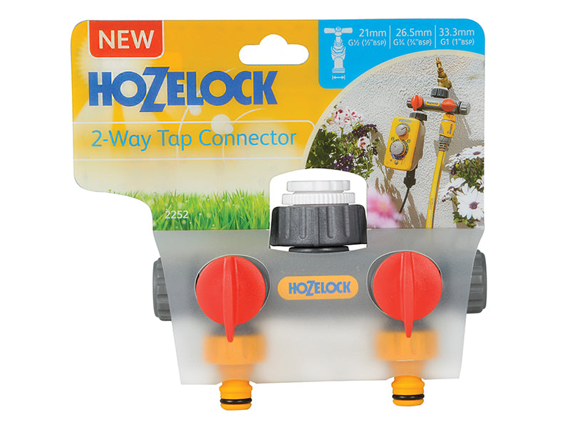 Hozelock 2252 2-Way Tap Connector 1/2 - 1in BSP HOZ2252