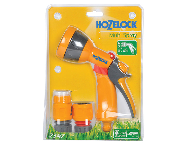 Hozelock HOZ2347 2347 Multi-Pattern Spray Gun Starter Set with Fittings