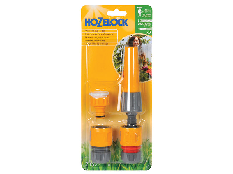 Hozelock 2352 Hose Nozzle & Threaded Tap Starter Set HOZ2352