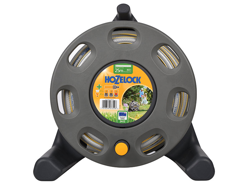 Hozelock 2412 30m Freestanding Compact Hose Reel + 25m of 12.5mm Hose HOZ2412
