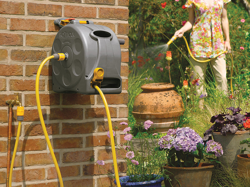 Hozelock 2415 25m 2-in-1 Compact Hose Reel + 25m of Starter Hose HOZ2415