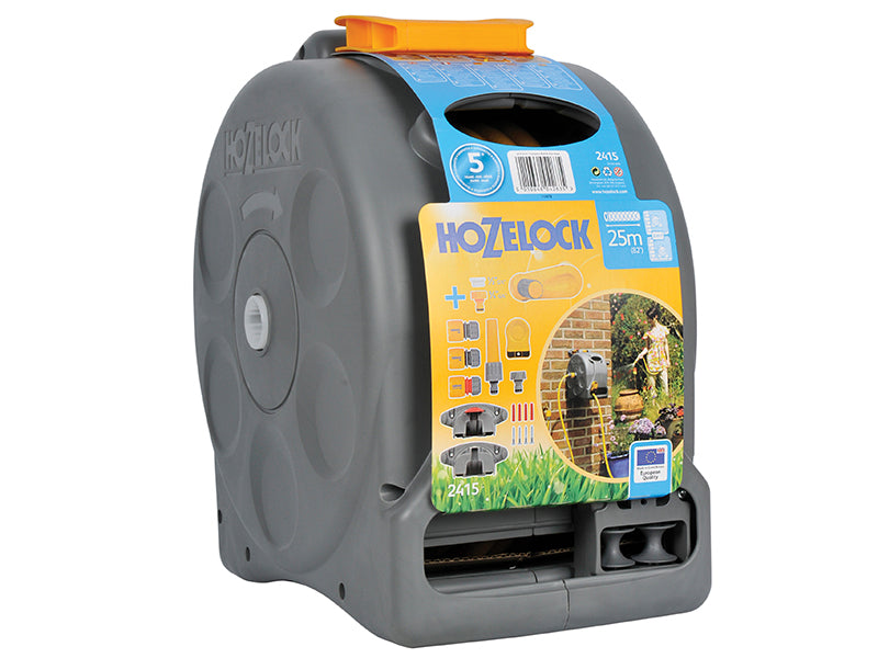 Hozelock 2415 25m 2-in-1 Compact Hose Reel + 25m of Starter Hose HOZ2415