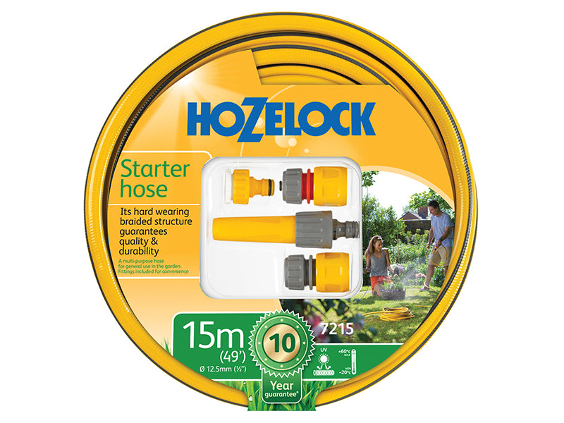 Hozelock 7215P Starter Hose Starter Set 15m 12.5mm (1/2in) Diameter HOZ72159000