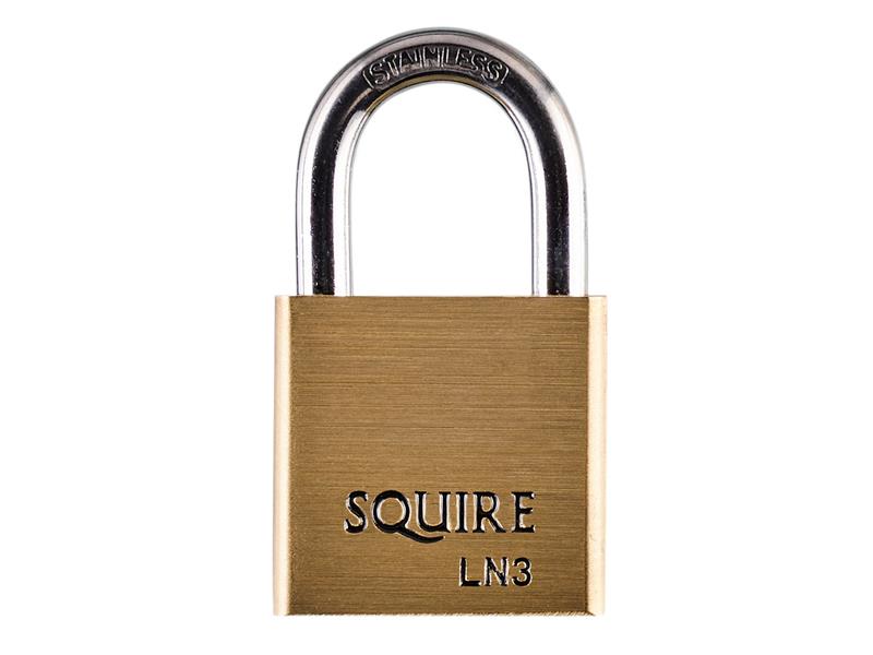 Squire Lion Marine Padlock 4-Pin 30mm Stainless Shackle Brass Body HSQLN3S
