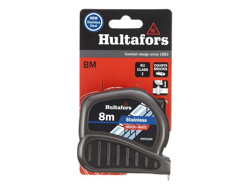 Hultafors Brick Mate Stainless Steel Pocket Tape 8m Metric only HUL352423